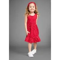 KIDSWORLD Jerseykleid 2tlg. Shirtkleid + Haarband im niedlichen Sternen-Allover (Set, 2-tlg., 2) festliche Anlässe, knielang, verspielter Stil, aus Baumwolle