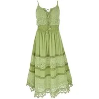 Guru-Shop Midikleid Besticktes Boho Sommerkleid, langes besticktes.. alternative Bekleidung