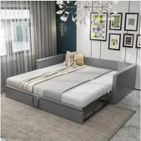 Flieks Daybett, Tagesbett Schlafsofa mit Unterbett 90x200cm/180x200cm Samt
