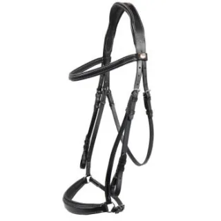 Hans Melzer Horse Equipment Hans Melzer Trense Rüspel schwarz/silber hannoversches Reithalfter
