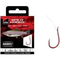 DAM Fishing Forellenhaken Vorfachhaken Spezi Trout Größen 6, 8, 10, 12, 14 Länge 70 cm Forelle