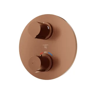 Steinberg Serie 100 Fertigmontageset für Unterputzthermostat mit 2-Wege-Umsteller, Kupfer gebürstet 100 4133 3 BC