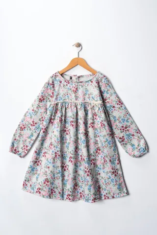 Mädchen, sehr farbenfrohes, gerades Midi-Kleid, lang, für Tag und Nacht geeignet