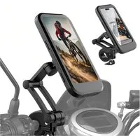 Mutig Handy-Halterung wasserdichte Motorrad Telefon Halterung Fahrrad Telefonhalterung, (bis 6.8 Zoll, 360° Drehbarer Handyhalter Universal-Lenkerinstallation, empfindlicher Touchscreen, Universal Fahrrad Handyhalterung, Für 4.7-6.8 Zoll, Smartphone,
