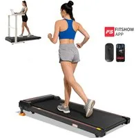 Vankel Laufband Walking Pad, Laufband, mit Steigung 8% (mit Bluetooth, WLAN & APP,LED Display, Fernbedienung), Laufband klein für zur hause, 1–6 km/h, 110 kg max.