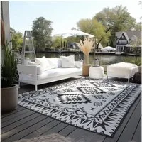 ELLE DECORATION Teppich Dynamic, Wendeteppich, rechteckig, Höhe: 5 mm, Flachgewebe, In-& Outdoor, Modern, wendbar, Balkon, Wohnzimmer, Außen