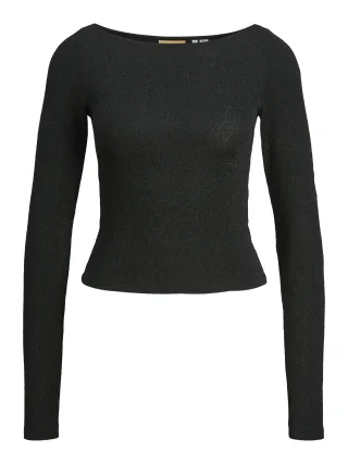 JJXX - JXSIGGA STR GLITTER BOATNECK LS TOP JRS black - Gr. - M