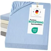 Carpe Sonno Spannbettlaken Boxspringbett Baumwolle 90x200 100x200 140x200 160x200 180x200 200x200, Jersey, Gummizug: rundum, (1 Stück), Mako Jersey Spannbetttuch kochfest Wasserbett Matratze bis 50 cm