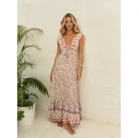ANNIS Fashion & Accessoires Maxikleid "SIENNA BLOOM" v. Jaase (1-tlg) NEU, Sommerkleid, Viskose, florales Design