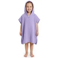 Laynenburg Badeponcho Musselin für Kinder mit Kapuze - Poncho aus 100% Baumwolle, als strandponcho, surf Handtuch poncho für Baby, Mädchen & Jungen