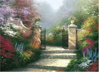 Schmidt Puzzle 57462 - Thomas Kinkade: Am Gartentor [1.000 Teile]