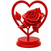 Alpha Electronics Dekoobjekt Rosen Herz Romantische Tischdeko Geschenk Valentinstag Hochzeit (Sparangebot, 1 St., 1 Teil), hochwertiger 3D Druck