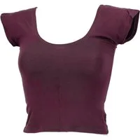 Guru-Shop T-Shirt Bauchfreies Goa Psytrance Pixi Shirt, Choli Top.. Festival, Ethno Style, Psychedelic, alternative Bekleidung