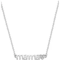 Hey Happiness Kette mit Anhänger Mama Muttertag, Kette Silber 925 Damen 18K vergoldet, Halskette Liebe Herz Zirkonia