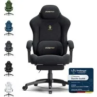 Dowinx Gaming-Stuhl Atmungsaktiver und Ergonomischer Bürostuhl aus Mikrofaser-Velours (Packung), Weiches Sitzgefühl, Verstellbarer Schreibtischstuhl mit Fußstütze