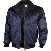 Qualitex Workwear Pilotenjacke Pilotenjacke mit festem Arm & Steppfutter marine, Gr. XL