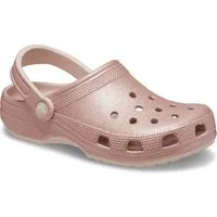 Crocs Classic Glitter Clog, Badesandale Hausschuh, Sommerschuh, Schlappen, Schlupfschuh mit Glitzer verziert