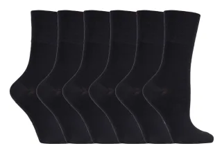 Sock Shop Gentle Grip - 6 Paar Damen nicht elastische Bambus Socken - SOLRM31