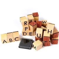 Frau WUNDERVoll Stempel 26-teiliges Stempelset Alphabet inkl. Stempelkissen