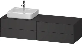 Duravit White Tulip Konsolenwaschtischunterbau wandhängend Graphit Seidenmatt 1300x550x408 mm - WT48 WT4867L58580010