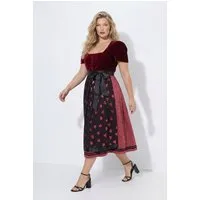 Ulla Popken Dirndl Dirndl Samt Carré-Ausschnitt Puff-Halbarm
