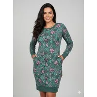 Ragwear Sweatkleid MENITA FLOWERS O mit kurzer Passform, aus Baumwolle und Polyester