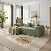 Sinaopus Ecksofa Modulares Ecksofa Chenille Wohnlandschaft Lounge Sofa mit Liegefläche, Flexible Wohnlandschaft mit tiefer Sitzfläche und Komfortpolsterung