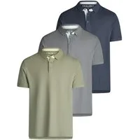 DENIMFY Poloshirt Herren Polohemd DFRay 3er Pack Regular Fit (Vorteilspack, 3-tlg) Basic Sommer Shirt aus 100% Baumwolle