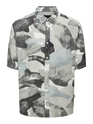 ONLY&SONS - ONSBUD LIFE SS RLX AOP SHIRT NOOS - Gr. - XXL
