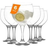 LAV Gläser-Set Misket Allzweckgläser 645ml mit verlängertem Stiel, 6-tlg., Glas, 6er-Set, 645ml, verlängerter Stiel, Ideal für Wein, Cocktails