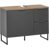 BASIC by Balculina Waschbeckenunterschrank Denver Waschbeckenunterschrank, Badezimmerschrank BxHxT 80x60x35 (1-St) Breite 80 cm, Tür L/R montierbar, Softclose