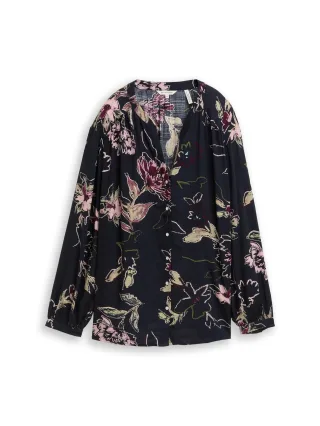 Tom Tailor - Plus Size - Loose Fit Bluse mit Blumenmuster big flower design - Gr. - 54