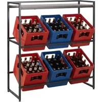 relaxdays Kastenständer Getränkekistenregal mit Ablage, 104 cm breit