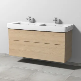 Sanipa 3way Waschtischunterbau zu Geberit Renova Plan Waschtisch mit 4 Auszügen, Eiche-Nordic SM88248