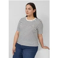 s.Oliver Kurzarmshirt T-Shirt Gestreiftes Jersey-T-Shirt im Regular Fit mit Herz-Stickerei
