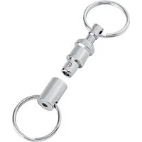 WEDO Schlüsselanhänger Schlüsselhalter 2 Ringe mit Kupplung silber