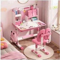 Rutaqian Kinderschreibtisch 2Pcs / Set Kinder Studie Schreibtisch Stuhl Set, höhenverstellbar (Set, 1-St., Ergonomischer Schreibtischstuhl mit Buchständer,sitzenden Korrektor), Multifunktions Kinderschreibtischstuhl mit Aufbewahrungs schublade