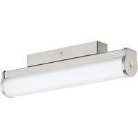 EGLO LED Wandleuchte Calnova, Leuchtmittel inklusive, LED Wandleuchte innen Stahl in nickel-matt Glas satiniert in weiß