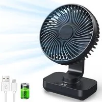 skelo Tischventilator Automatisch Oszillierend, Leise 30 dB, Sanfter Luftstrom, 3600mAh, 0,6 cm Durchmesser, USB-C, LED Display, Abnehmbar, 4 Geschwindigkeiten, Klein & Tragbar