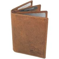 Buffalo Hill Kartenetui Büffelleder Ausweishülle, RFID-Schutz >2397-Wild< Dokumentenmappe, 9 Kartenfächer + 3 Klarsichtfächer