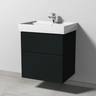 Sanipa 3way Waschtischunterbau zu Villeroy & Boch Collaro Waschtisch mit 2 Auszügen, Vulkan-Matt SP8341V