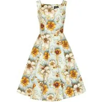 Hearts & Roses London A-Linien-Kleid Mavis Floral Swing Dress Retro Vintage Fit-N-Flare 50er