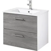 welltime Waschtisch Trento in verschiedenen Ausführungen inkl. Waschbecken, Badmöbel in Breite 60 cm, Badschrank Waschplatz mit 2 Schubladen