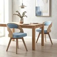 LVHOM Esszimmerstuhl 360° drehbar, geschwungene Rückenlehne, Massivholzrahmen, 2er-Set (Leinenstoff, ergonomisches Design,verstellbare, rutschfeste Füße, nach außen gerichtete Beine, Tragkraft 150 kg), ideal für Wohn-/Ess-/Schlaf-/Arbeitszimmer, Café