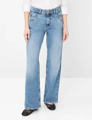 Brax Damen Palazzohose Style MAINE USED REGULAR BLUE, denim blau, Gr. 44K