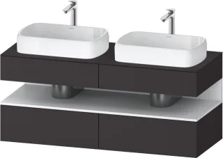 Duravit Qatego Konsolenwaschtischunterbau wandhängend Graphit Supermatt 1400x550x600 mm - QA47670188 QA4767018800000
