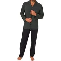 Normann Pyjama Herren Langarm Schlafanzug zum durchknöpfen, auch in Übergrössen
