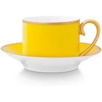 PiP Studio Espressotasse Chique Espressotasse m.U. gold-gelb 120ml, Bone China, Espresso Cup & Saucer Pip Chique Gold-Yellow 120ml
