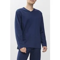 Mey Pyjamaoberteil Mey Herren Shirt langarm Serie Melton Uni (1-tlg)