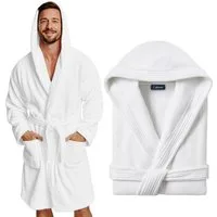 CALMONT Herrenbademantel CALMONT - Bademantel Herren aus 100% Baumwolle Frottee mit Kapuze, Kapuze, Gürtel, Kapuze, Große Taschen, Gürtel, Aufhängeschlaufe